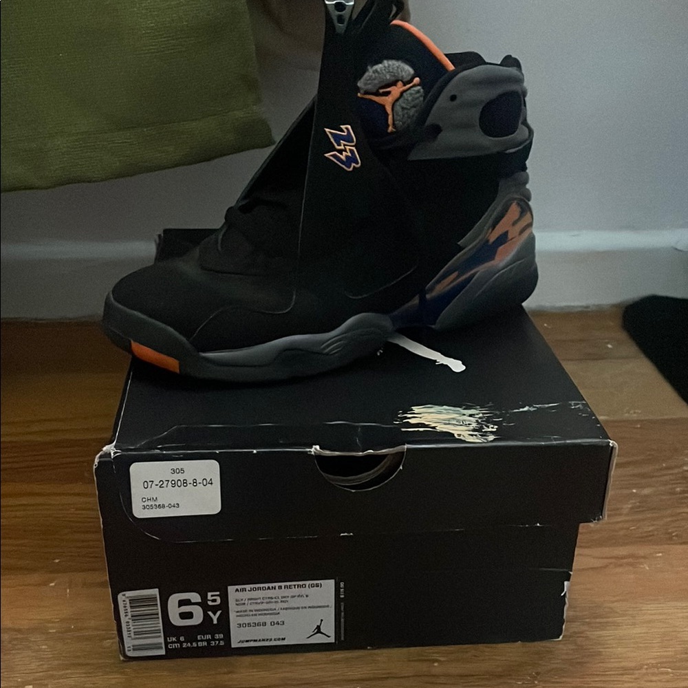 Jordan 8 Retro Black and Orange Men's Shoes
